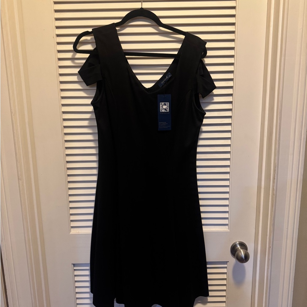 InsNova Classic Black V-Neck Women’s Dress